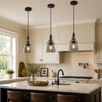 Contemporary Industrial Glass Pendant Light in Multiple Shapes