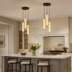Natural Alabaster Marble Long Tube LED Pendant Light