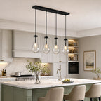 Raindrop Clear Solid Glass Adjustable Suspension Cord Pendant Light