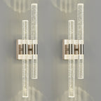 Contemporary Luxury Asymmetric Dual Bubble Crystal Tube LED Wall Sconce