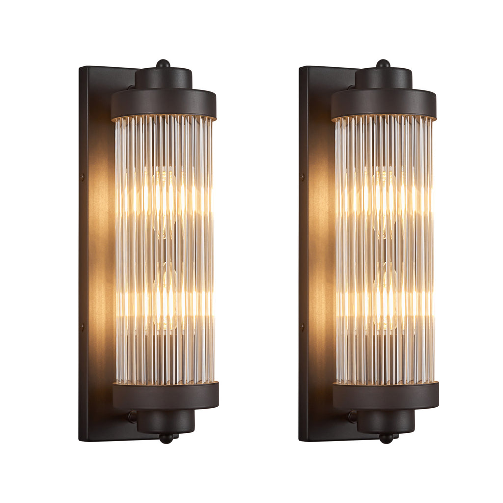 Modern Vertical Fluted Crystal LED Wall Sconce