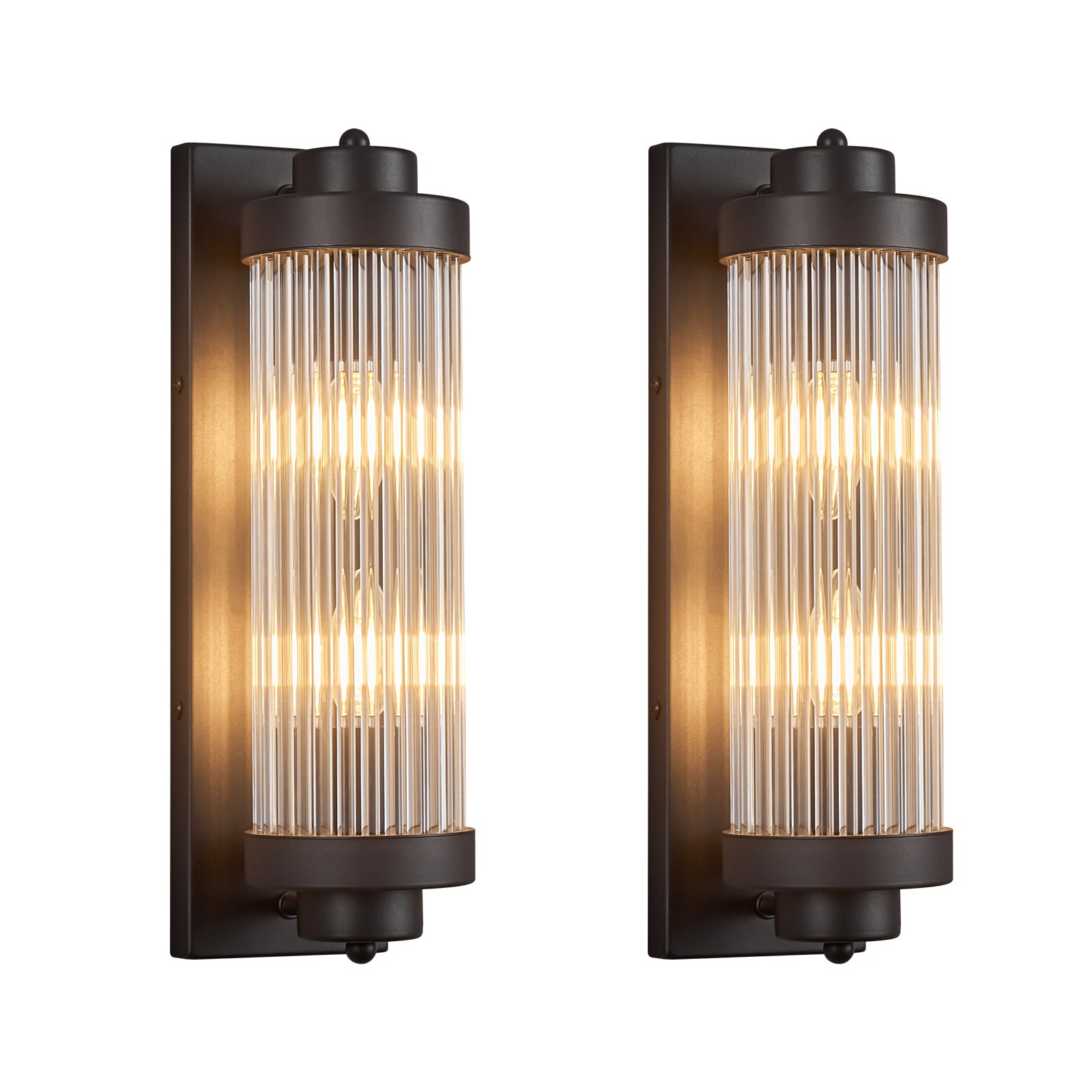 Modern Vertical Fluted Crystal LED Wall Sconce