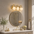 Modern Opal Globe Milky Glass Bathroom Vanity Light
