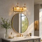 Vintage Clear Flower Glass Shade  Bathroom Vanity