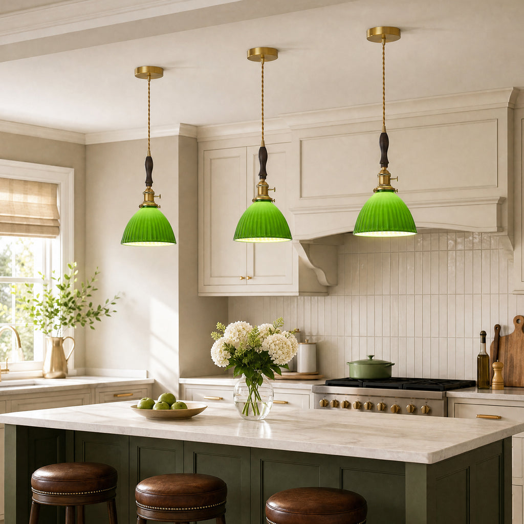 Retro Nordic Striped Ceramic Pendant Light Series