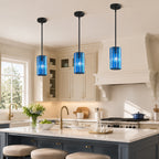 Minimalist Vertical Faceted Crystal Cylinder Pendant Light