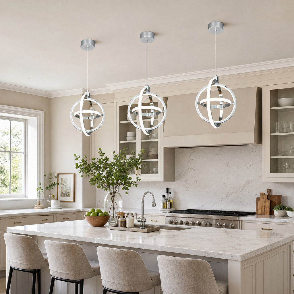 Modern LED Dimmable Height Round Ring Pendant Light