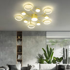Modern Gold Branch Semi Flush Mount LED Ceiling Light