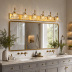 Vintage Clear Flower Glass Shade  Bathroom Vanity