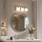 Modern Opal Globe Milky Glass Bathroom Vanity Light