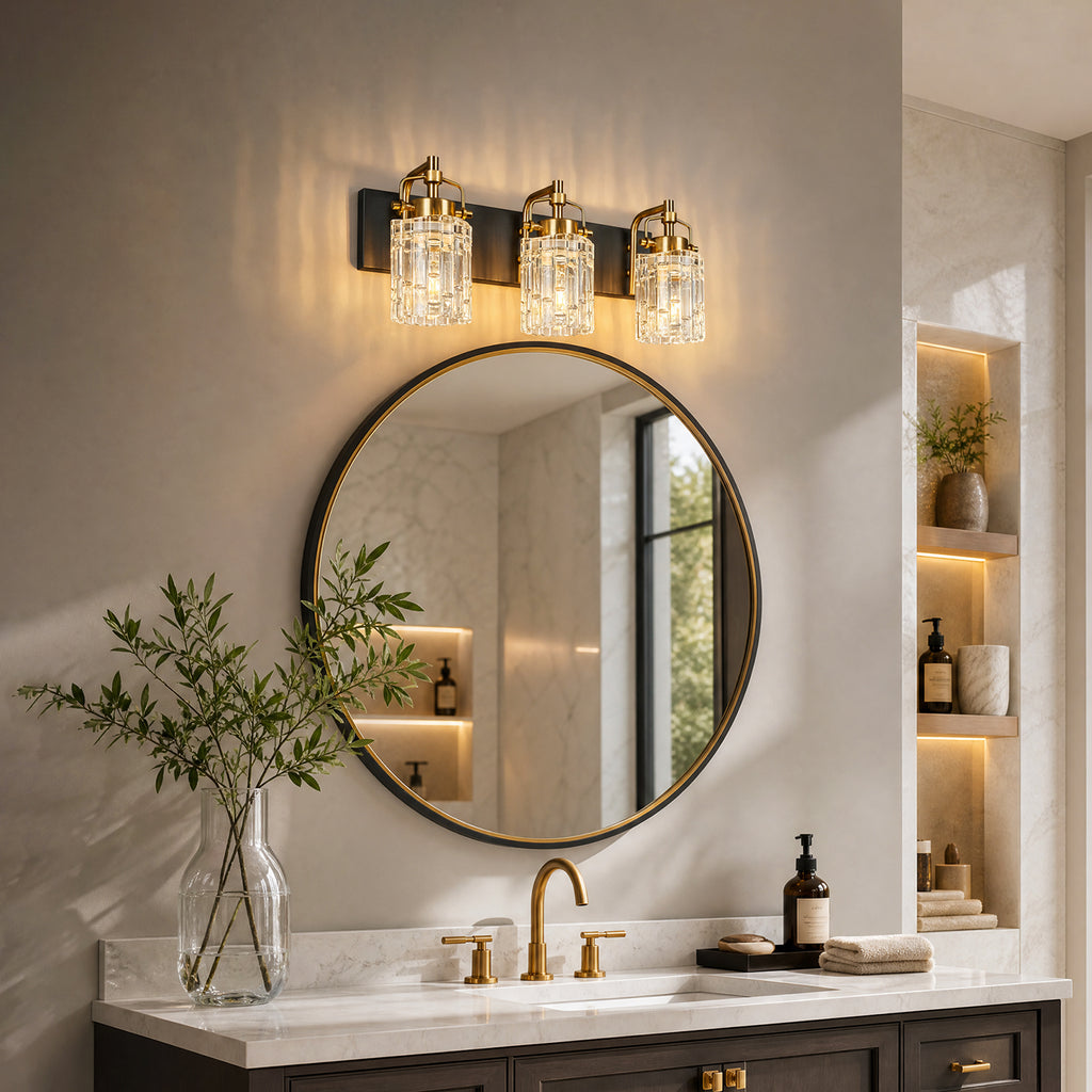 Contemporary Luxury Cylinder Fluted Glass Vanity Light