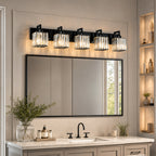 Modern Minimalist Vertical Rectangular Crystal Vanity Light