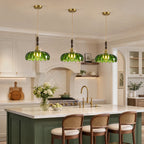 Retro Scalloped Petal Glass Hanging Pendant Light