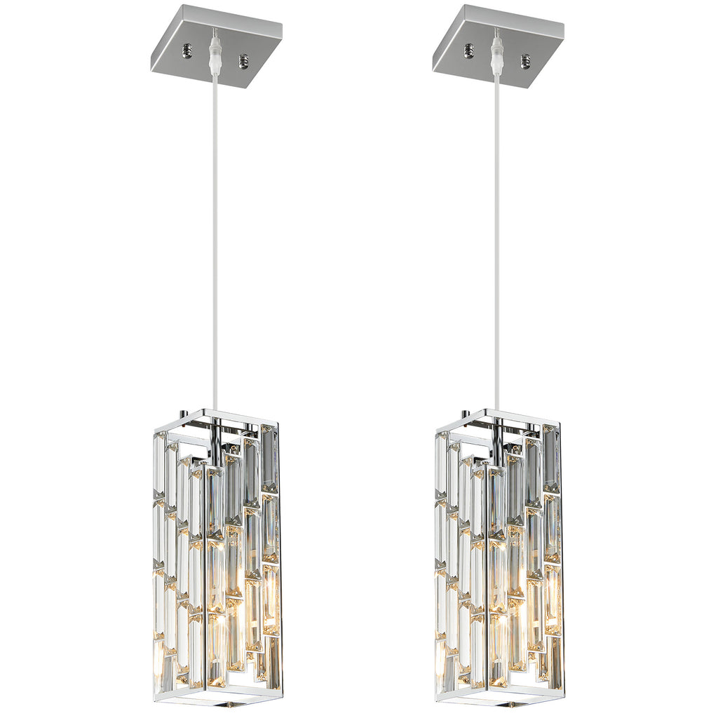 Luxury Frame Rectangular Crystal Linear Pendant Light