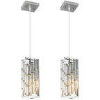 Luxury Frame Rectangular Crystal Linear Pendant Light