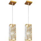 Luxury Frame Rectangular Crystal Linear Pendant Light