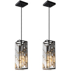 Luxury Frame Rectangular Crystal Linear Pendant Light