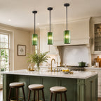 Minimalist Vertical Faceted Crystal Cylinder Pendant Light