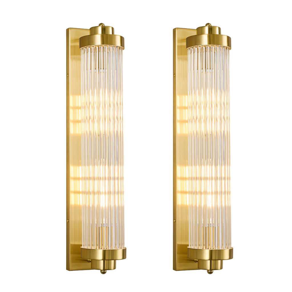 Modern Vertical Fluted Crystal LED Wall Sconce