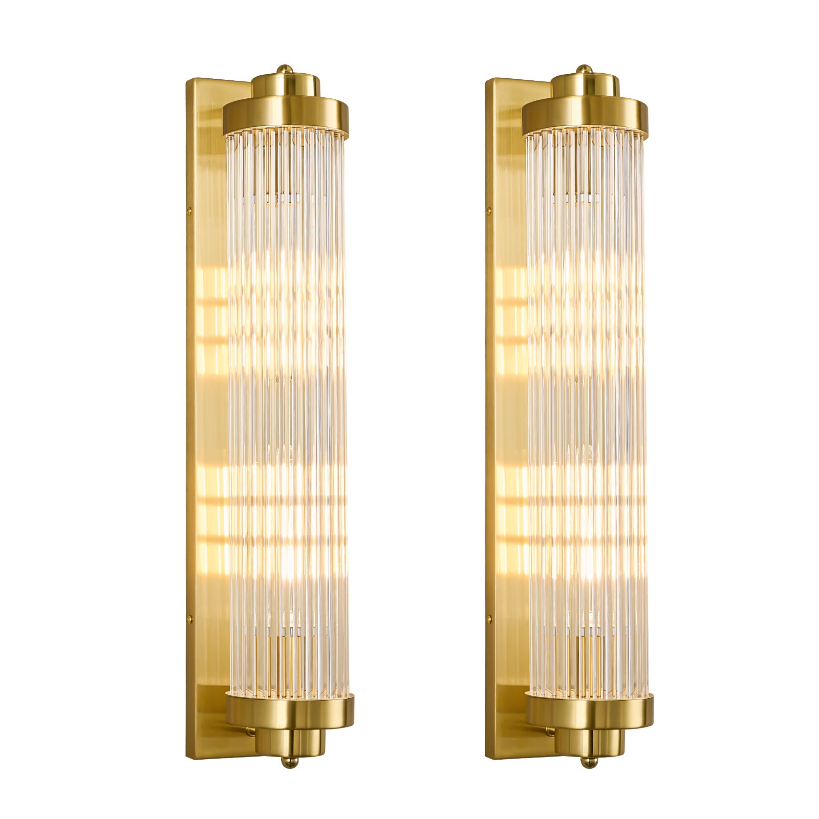 Modern Vertical Fluted Crystal LED Wall Sconce