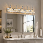 Vintage Clear Flower Glass Shade  Bathroom Vanity