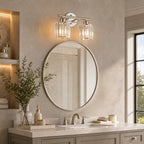 Modern Linear Fluted Crystal Bathroom Vanity Light