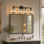 Modern Linear Fluted Crystal Bathroom Vanity Light
