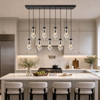 Raindrop Clear Solid Glass Adjustable Suspension Cord Pendant Light