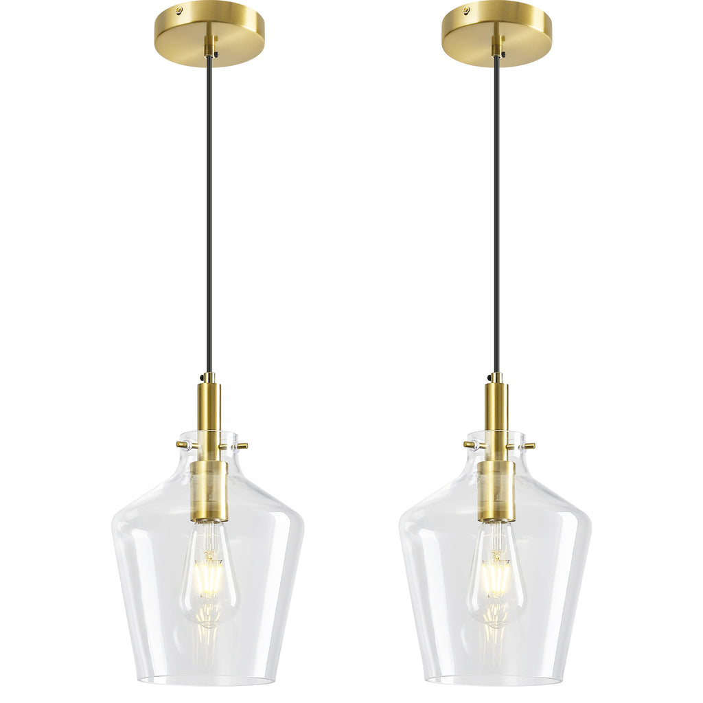 Contemporary Farmhouse Bottle Glass Hanging Pendant Light