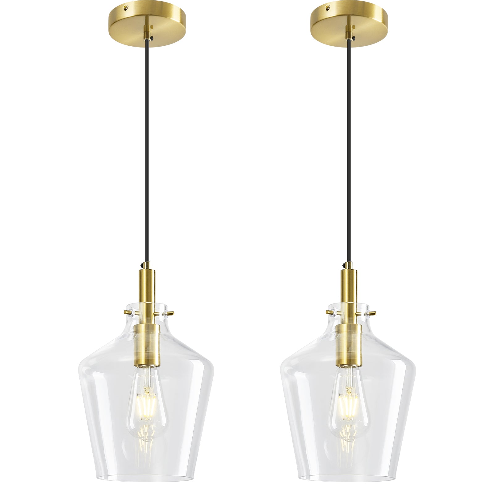 Contemporary Farmhouse Bottle Glass Hanging Pendant Light