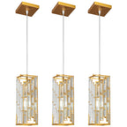 Luxury Frame Rectangular Crystal Linear Pendant Light