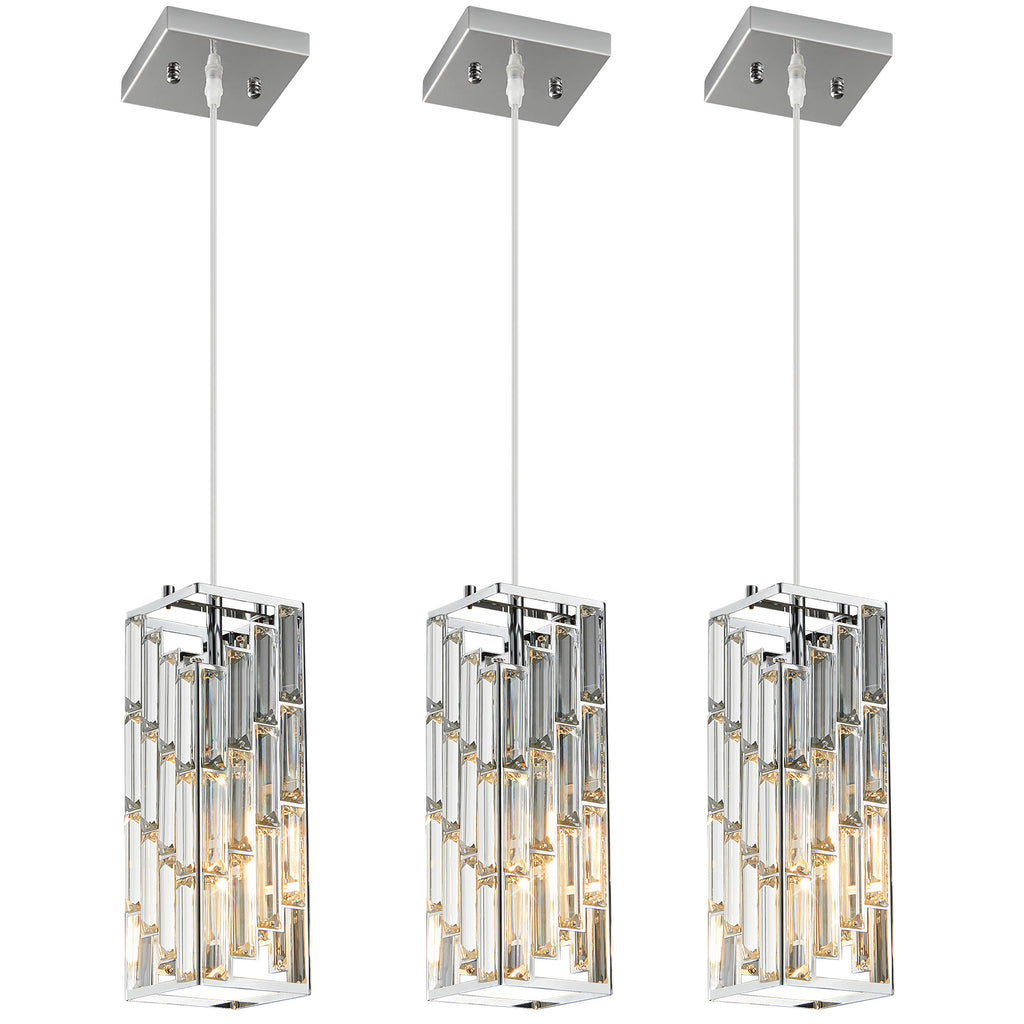 Luxury Frame Rectangular Crystal Linear Pendant Light