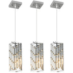 Luxury Frame Rectangular Crystal Linear Pendant Light