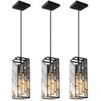 Luxury Frame Rectangular Crystal Linear Pendant Light