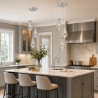 Raindrop Clear Solid Glass Adjustable Suspension Cord Pendant Light
