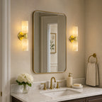 Modern Double Cylinder Up Down Alabaster Wall Sconce