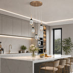 Mini Teardrop LED Black Gold Crystal Pendant Light