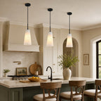 Modern Tapered Cone Natural Alabaster Single Pendant Light