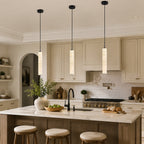 Natural Alabaster Marble Long Tube LED Pendant Light