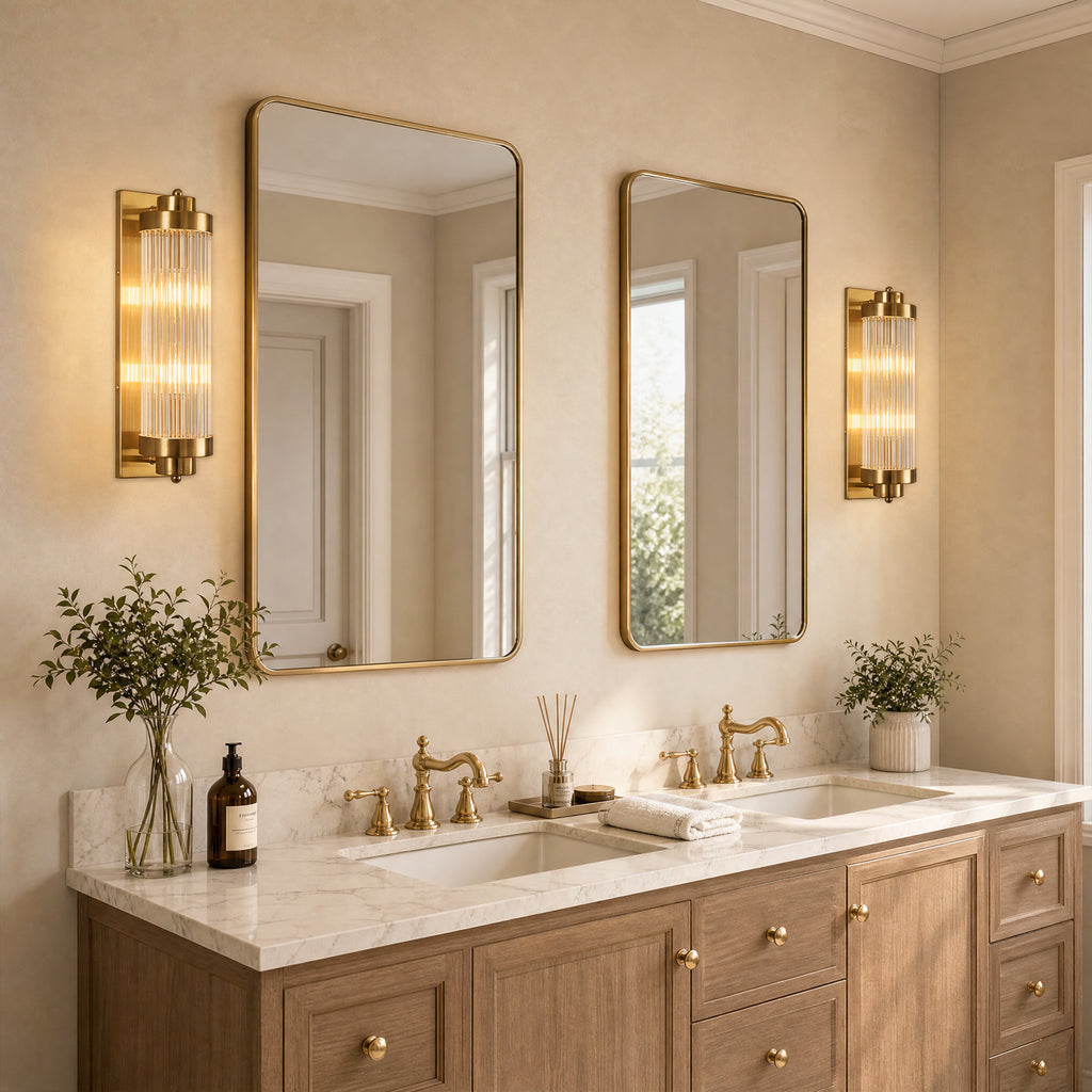 Modern Vertical Fluted Crystal LED Wall Sconce