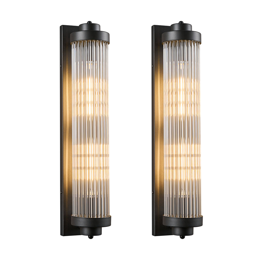 Modern Vertical Fluted Crystal LED Wall Sconce
