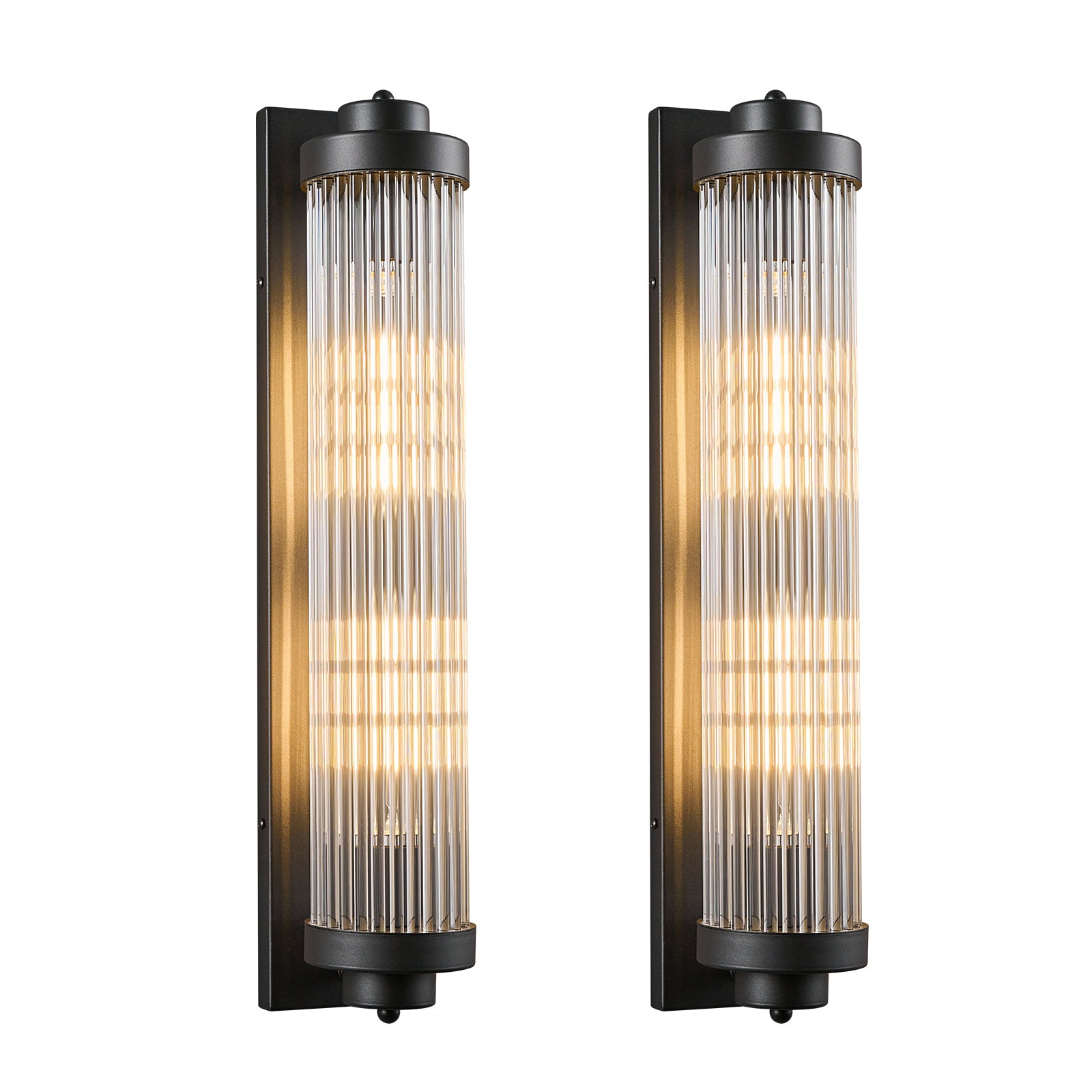 Modern Vertical Fluted Crystal LED Wall Sconce
