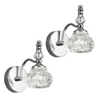 Vintage Embossed Textured Glass Curved Metal Arm Bathroom Vanity Light