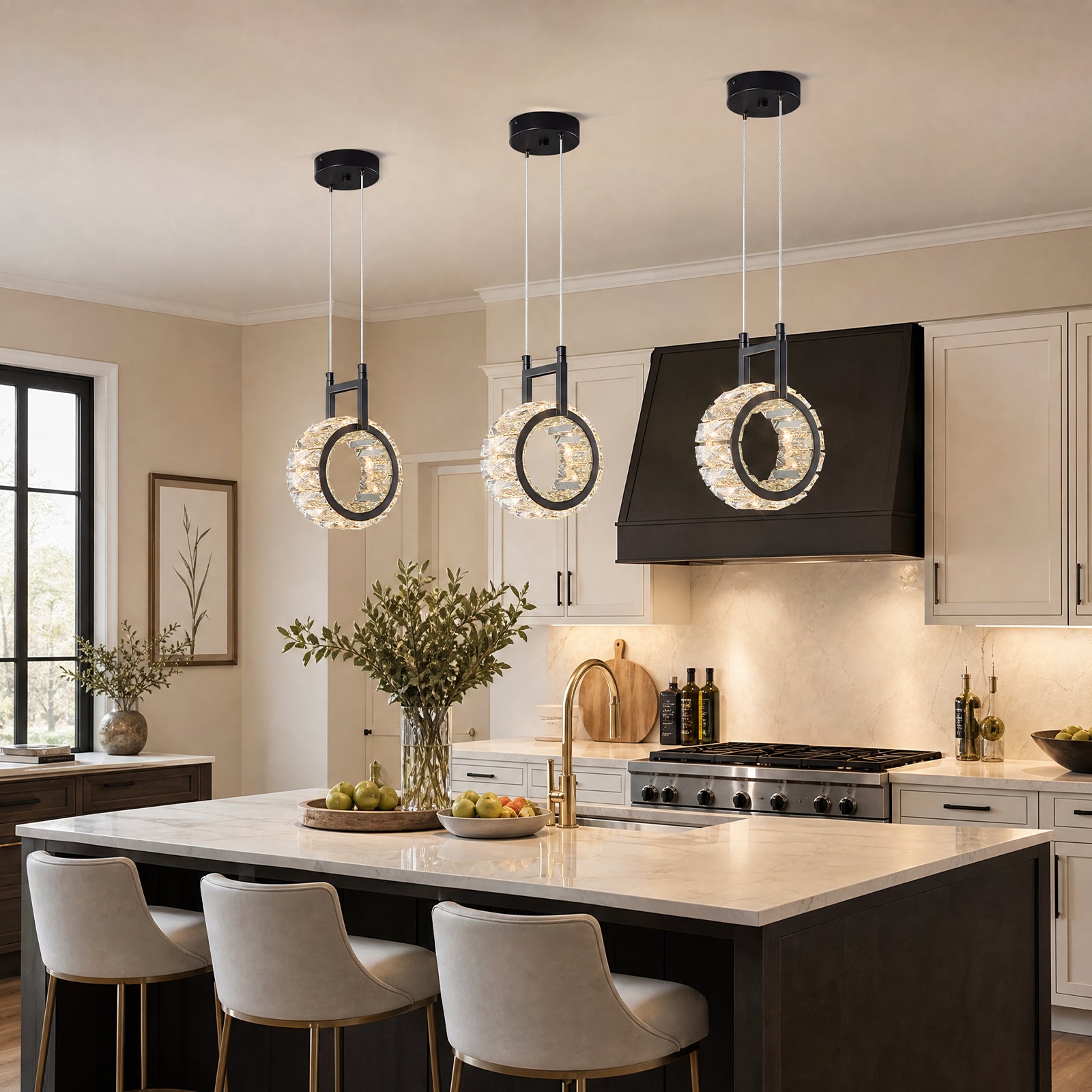 Modern Luxury LED Crystal Geometric Pendant Light