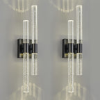 Contemporary Luxury Asymmetric Dual Bubble Crystal Tube LED Wall Sconce