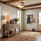 Wabi Sabi Square Travertine Flush Mount Ceiling Light