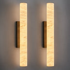 Minimalist Long Cylinder Natural Alabaster Stone LED Wall Sconce