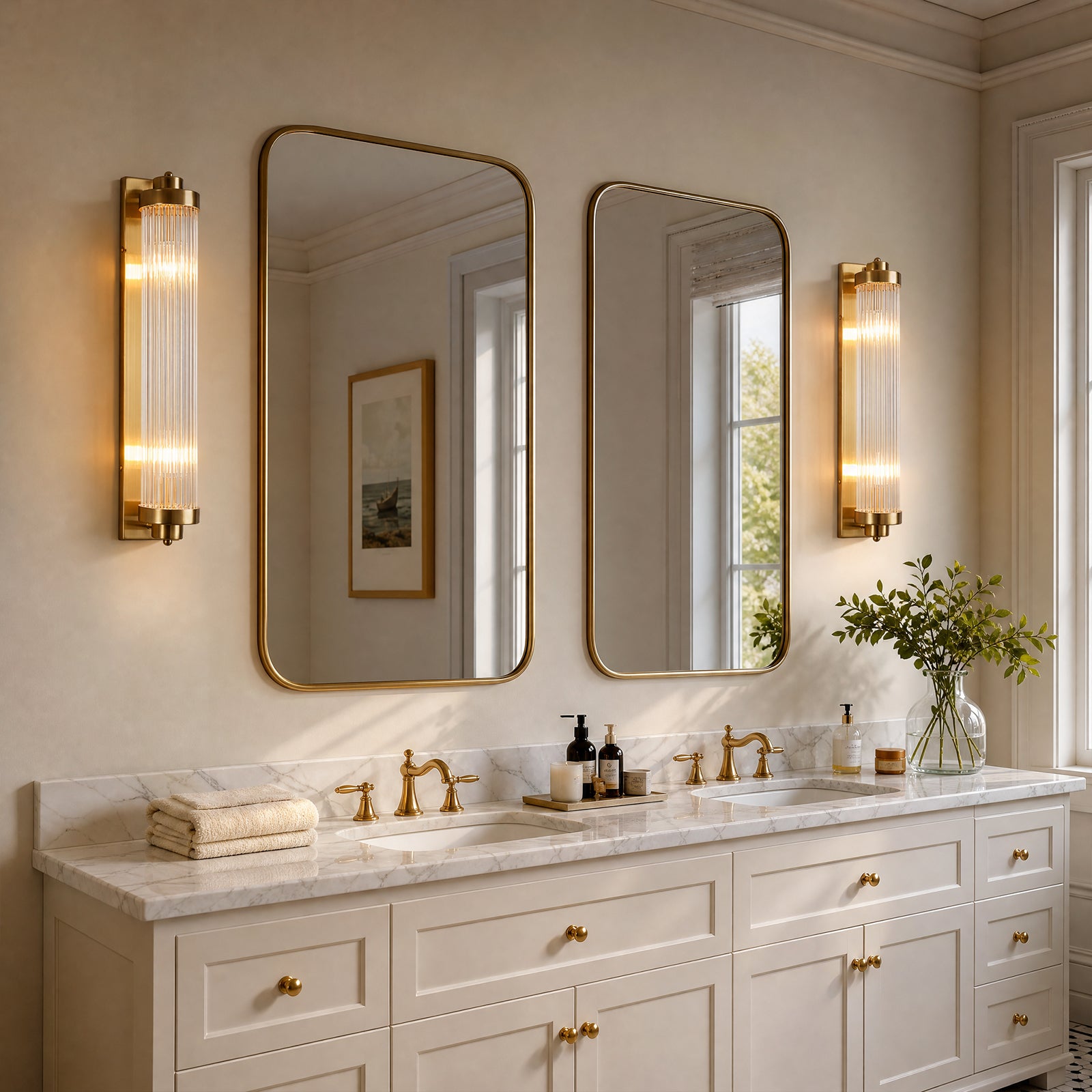 Modern Vertical Fluted Crystal LED Wall Sconce