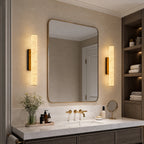 Slim Cylinder Natural Stone Alabaster LED Wall Light for Hallways