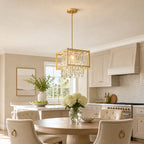 Modern Farmhouse Style Geometric Crystal Chandelier